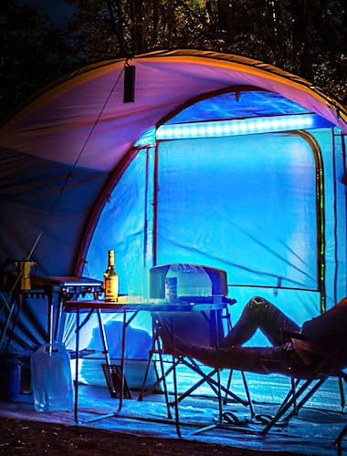  Luz led para acampar, tubo inflable para exteriores, luz portátil plegable con interfaz usb, tubo de luz para exteriores, viajes de emergencia, senderismo, tienda de campaña, iluminación de emergencia