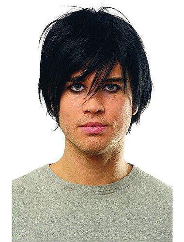  emo paruky kultura pánská emo paruka syntetické paruky krátké černé paruky halloween paruky