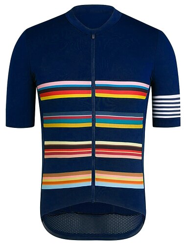  Homme Maillot de cyclisme Couleur Unie Rayures À Motifs Manche Courte Cyclisme Maillot Top avec 3 poches arrière VTT Vélo tout terrain Cyclisme sur route Résistant aux UV Séchage Rapide Bandes