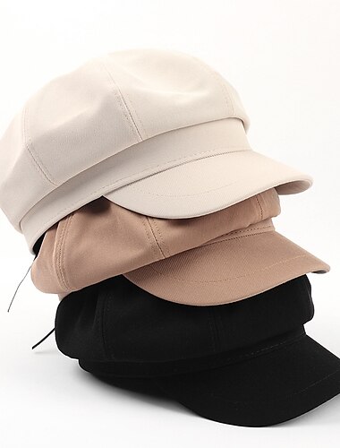  новый стиль женская шапка осень зима мода сплошной цвет газетчик кепки женские восьмиугольные кепки