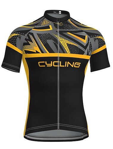  Voor heren Wielrenshirt Geometrisch Met Patroon Grappig Korte mouw Fietsen Shirt Kleding Bovenlichaam met 3 achterzakken Bergracen Wegwielrennen Sneldrogend Zacht Reflecterende strips Achterzak Sport