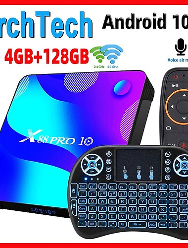  X88 PRO 10 TV Box Android 10 Smart TV Box X88 PRO 10 4GB 64GB 32GB Rockchip RK3318 4K TVbox Support Google Youtube Set Top Box x88pro 11.0