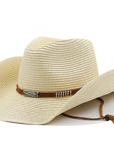  Miesten Sukupuolineutraali Olkihattu Aurinkohattu Panamahattu Fedora Trilby -hattu Musta Valkoinen Muoti Ulkoilu