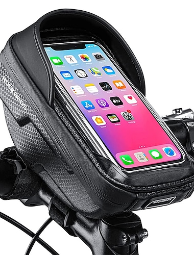  sac de support de téléphone de vélo sacoche de guidon de cadre avant de vélo étanche étui de support de téléphone de vélo pochette pour accessoires de vélo écran tactile sensible compatible avec
