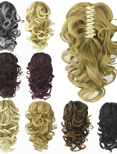 Peluquín Coletas Mujer / Clásico / Fácil vestidor Cabello humano remy Pedazo de cabello La extensión del pelo Rizado Media Vacaciones / Ropa de fiesta de noche / Fiesta / Noche