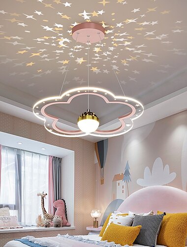  Lampada a sospensione da 40 cm Lampada da proiettore a led Lampada a forma di fiore romantico Lampada moderna per cameretta dei bambini