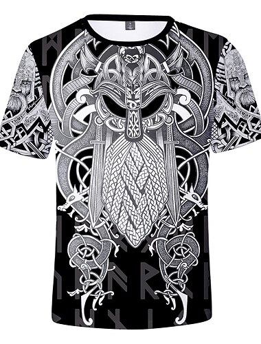  Vikingen krijgers T-Shirt Anime Cartoon Anime 3D Harajuku Grafisch Kawaii Voor Voor Stel Voor heren Dames Volwassenen Back To School 3D afdrukken