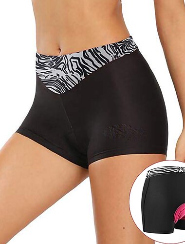  WOSAWE Damen Fahrrad Unterwäsche Radhose kurz mit polster Fahhrad Unterwäsche Shorts Gepolsterte Shorts / Gämse Race Fit (engangliegende Passform für Rennen) MTB Mountain Rennrad Sport Patchwork