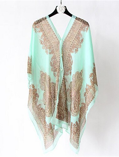  Mode Frauen Schal Schal Poncho gedruckt Sonnencreme Schal Sonnenschutz Schal Strand Schal Bikini-Abdeckung weich bequem