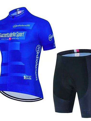  Ανδρικά Φανέλα και σορτς ποδηλασίας Κοντομάνικο Ποδηλασία Βουνού Ποδηλασία Δρόμου Μαύρο Ανθισμένο Ροζ Μπλε Ποδήλατο Ρούχα σύνολα 3D Pad Αναπνέει Γρήγορο Στέγνωμα Πίσω τσέπη Πολυεστέρας Σπαντέξ