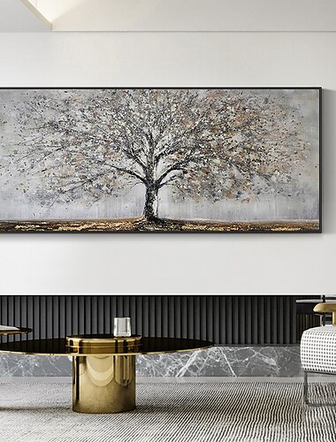  Pintura a óleo artesanal decoração da arte da parede da lona textura florescente abstrata pintura da árvore pintura abstrata da planta para decoração de casa rolada sem moldura pintura não esticada