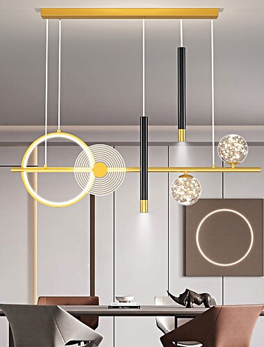  Novo candelabro de jantar nórdico tira minimalista criativo céu estrela moderno simples candelabro de sala de jantar luz