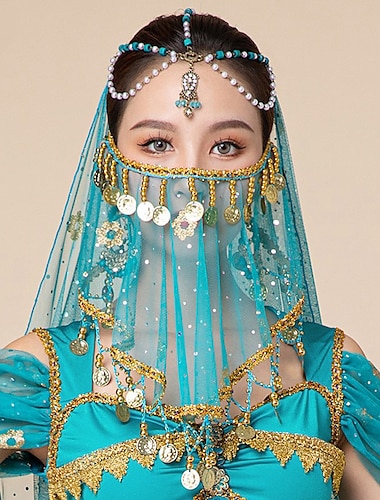  Femme Masque Saree Costume de danse du ventre Indien Fille indienne Mascarade Adultes Voile Soirée