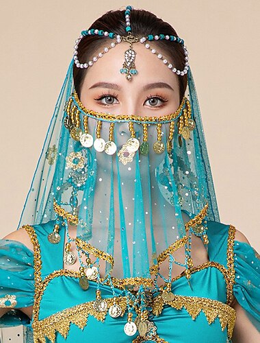  Dames Masker saree Buikdans kostuum Indiaan Indisch meisje Maskerade Volwassenen Sluier Feest