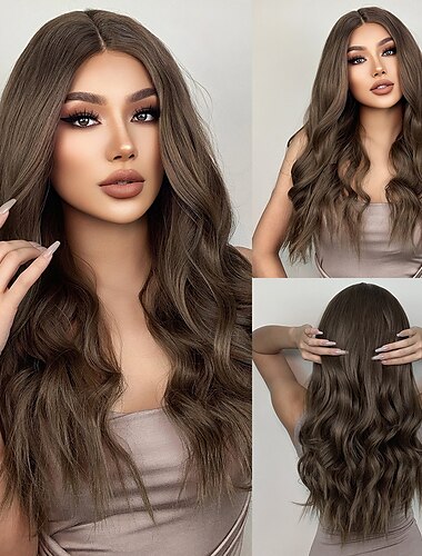  haircube kastanienbraun/weinrot/ombre braun/golden/schwarz perücke mit spitzenfront lang natürlich gerade 13*4*1 t teil kanekalon spitzenperücke mit babyhaar für damen 180% dichte