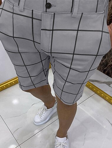 Herren Shorts Kurze Hosen Chino Bermuda Shorts Bermudas Arbeitsshorts Zip Vordertasche Plaid Schottenstoff Delphin Komfort Atmungsaktiv Knielänge Formal Geschäft Täglich Einfach Schick & Modern Wei