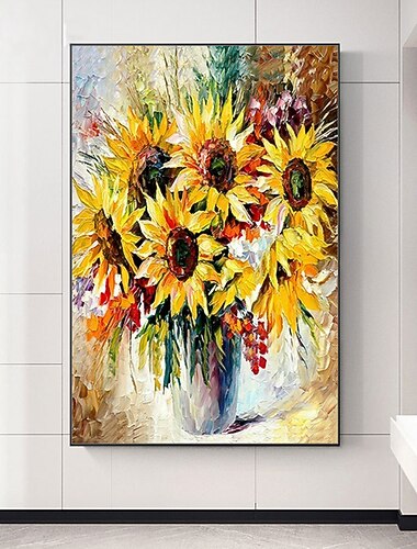  Mintura pintura al óleo hecha a mano sobre lienzo decoración de arte de la pared imagen abstracta moderna girasol para decoración del hogar pintura enrollada sin marco sin estirar