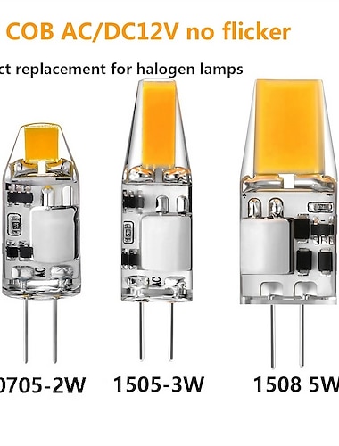  10 قطعة لا وميض صغير G4 COB مصباح التيار المتناوب 12 فولت LED 2 واط 3 واط 5 واط لمبة أضواء الشموع استبدال 30 واط 20 واط هالوجين لأضواء الثريا