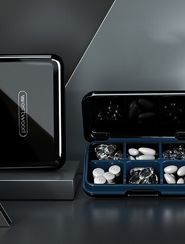  Pillendose tragbarer kleiner wöchentlicher Reise-Pillen-Organizer tragbarer Taschen-Pillenbox-Spender für Geldbeutel Vitaminfächer Behälter Medizinbox