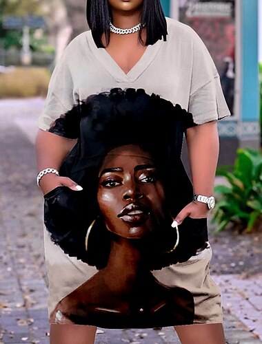  Vuxen Dam Plusstorlek Afrikanskt tryck Kitenge Boho Klänningar Moderna afrikanska kläder Till Fest Polyester Maskerad Klänning