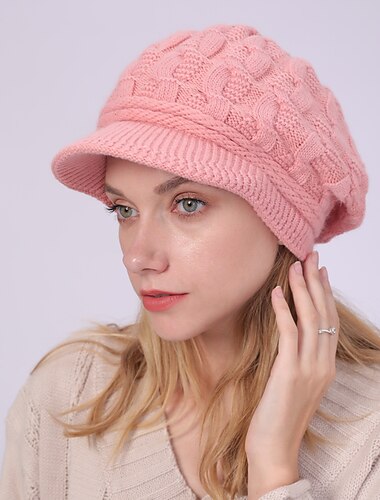  warme Strickmütze Winterfrauen solide Mütze Outdoor winddichter Gehörschutz Skifahren Wandern Mädchen Mützen