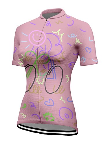  21Grams Damen Radtrikot fahrradbekleidung Fahrradtrikot Kurzarm Fahhrad Trikot Shirt mit 3 Gesäßtaschen MTB Mountain Rennrad Atmungsaktiv Rasche Trocknung Feuchtigkeitsabsorbierend Reflexstreiffen