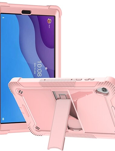  لوح أغط / كفرات من أجل Lenovo علامة التبويب M10 HD M10 FHD Plus مع حامل درع المدافع الواقي القوي حماية كاملة للجسم لون سادة الكمبيوتر الشخصي سيليكون