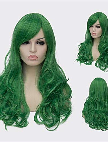  rosa Bob-Perücken für Frauen, kurze glatte Perücke, synthetische Perücke mit Mittelscheitel, schulterlang, für farbenfrohe Cosplay-Partys, St. Patrick's Day-Perücken, Halloween-Perücken