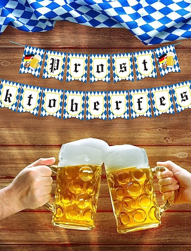  Bannière de fête à thème oktoberfest allemande tirer drapeau fournitures de festival accessoires de décoration de scène