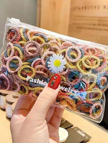  hårbånd hår gummibånd for småbarn spedbarn barn jenter tynne små hår strikker 100 stk pakke