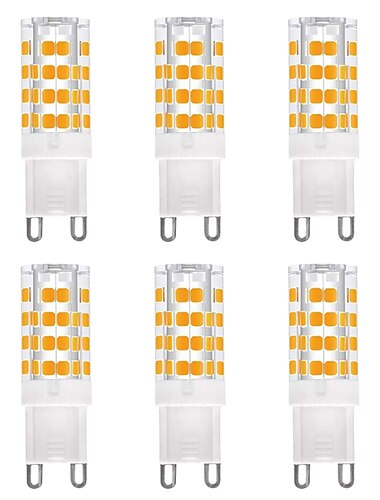  6st led glödlampa g9 bi pin lampa 4w ac220v 52 led smd2835 spotlight ljuskrona taklampa 40w halogen motsvarande varm kall vit ac110-240v ej dimbar