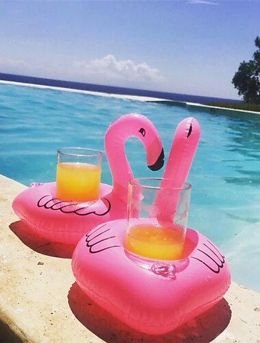  8 Stück aufblasbare Getränkehalter Einhorn Flamingo Getränkehalter Schwimmbecken Schwimmbecken Spielzeug Party Dekoration Bar Untersetzer, aufblasbar für Pool