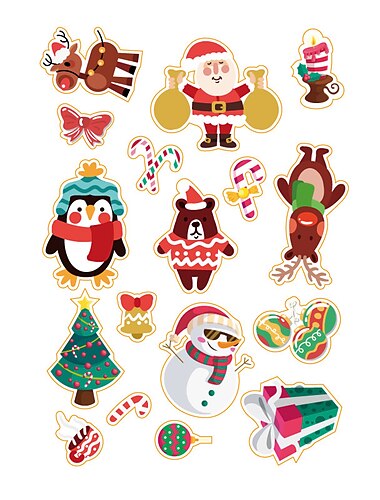  5 Blätter Weihnachtsmann Weihnachtsbaum Weihnachtsglocke Aufkleber für Schule B¨¹ro Gesch?ft Wasserfest Selbstklebend Ästhetisch für Damen Herren Mädchen