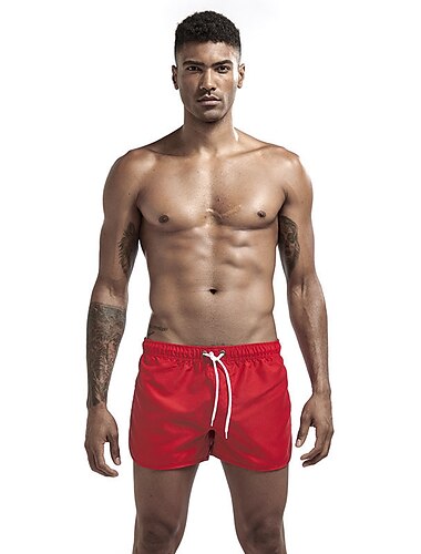  Herren Boardshorts Badeshorts Badehose Schwimmshorts Bademode Tasche Kordelzug mit Mesh-Futter Glatt Schnelltrocknend Kurz Festtage Strand Hawaiianisch Boho Schwarz Pudriges Rosa
