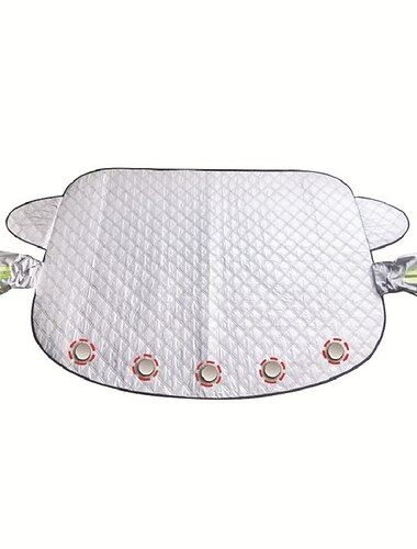  Auto-Windschutzscheibenabdeckung, 4-lagiger magnetischer Frostschutz, Sonnenschutz, Schnee, Frost, Eis, Regenschutz mit reflektierendem Streifen, die ganze Saison über