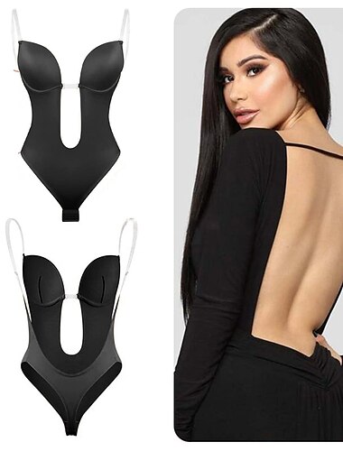  Sujetador moldeador sin espalda invishaper-plunge para mujer, monos sin costuras, tanga transparente con escote en V profundo para mujer, vestidos de fiesta