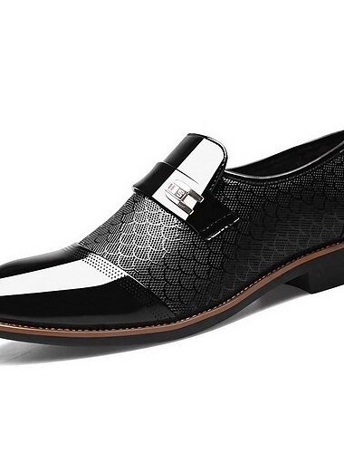  Homens Mocassins e Slip-Ons Oxfords impressos Clássico Casual Ao ar livre Diário Couro Ecológico Mocassim Preto Marron Primavera Outono