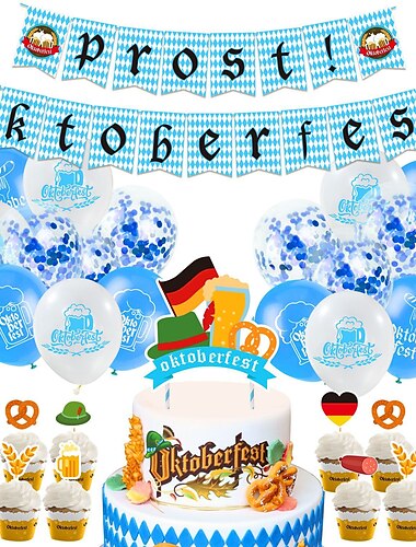  Allemand oktoberfest thème fête taille carte latex ballon scène décoration accessoires