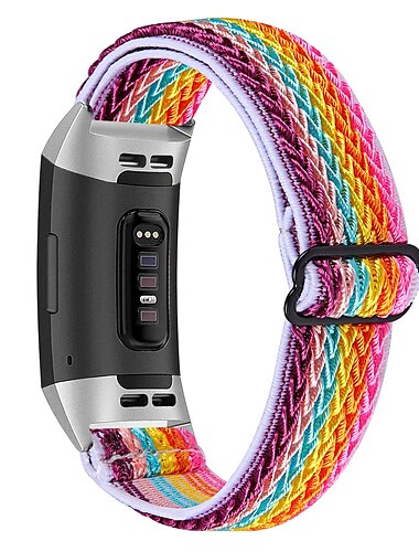  Smartwatch-Band Kompatibel mit Fitbit Charge 4 / Charge 3 / Charge 3 SE Charge 5 Charge 2 Nylon Smartwatch Gurt Geflochten Verstellbar Atmungsaktiv Solo-Loop Ersatz Armband