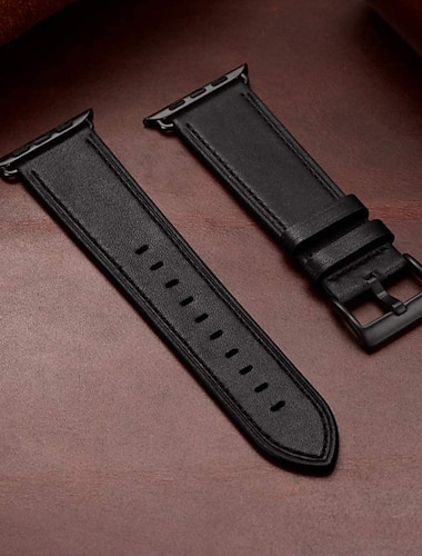  Kompatibel mit Apple Watch Armband 38mm 40mm 41mm 42mm 44mm 45mm 49mm Metallverschluss Luxus Verstellbar Echtes Leder Ersatzarmband für iwatch Ultra 2 Series 9 8 7 SE 6 5 4 3 2 1