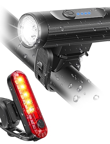  LED 自転車用ライト 自転車用ヘッドライト 後部バイク光 LED バイク サイクリング 防水 回転可 スーパーブライト 耐久 充電式電池 600/50 lm 充電式電池 ホワイト レッド サイクリング / アルミニウム合金