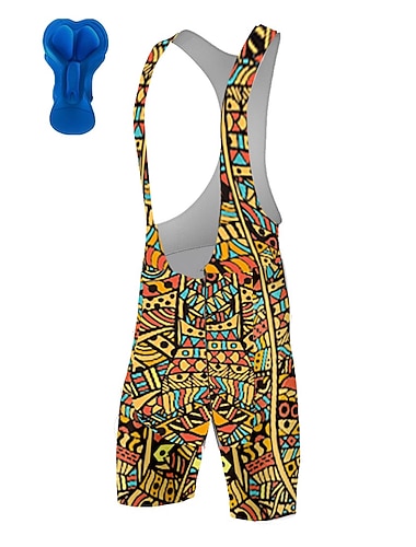  Męskie Graficzny Szosowe Spodenki Rowerowe Szorty z szelkami na rower Rower Szelkach Doły Kolarstwo górskie Kolarstwie szosowym Sport Wkładka 3D Kolarstwo Szybkie wysychanie Odprowadza wilgoć Żółty