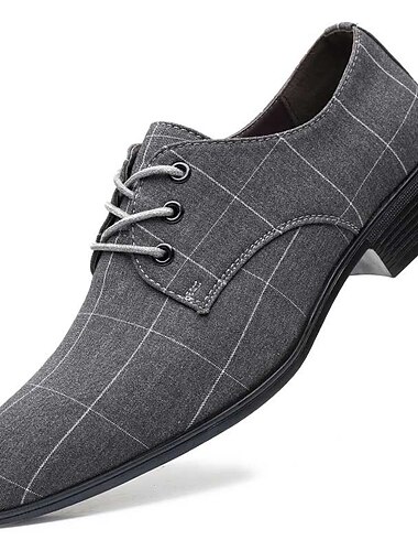 Miesten Oxford-kengät Derby-kengät Muodolliset kengät Juhlakengät Liiketoiminta Klassinen Englantilainen Häät ulko- Juhlat Pellava Nauhat Musta Harmaa Kesä