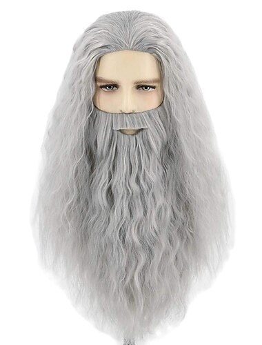  parrucche da uomo topcosplay e parrucca cosplay lunga barba grigia