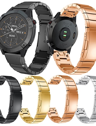  Kellon ranneke varten Garmin MARQ Descent G1 Fenix 7S Sapphire Solar / 6S Pro / 5S Plus Fenix 7 Sapphire Solar / 6 Pro / 5 Plus Forerunner 935 945 Ruostumaton teräs Korvaus Hihna 20mm 22mm 26mm Karu
