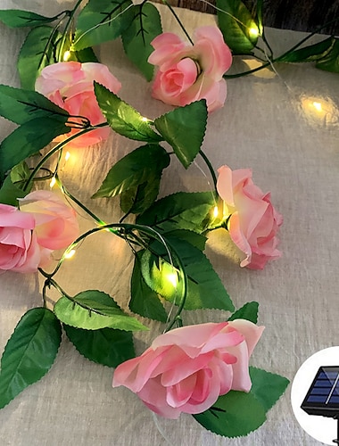  blume lichterketten solar hochzeit dekoration lichterketten 2 mt 20 leds im freien wasserdichte girlande lichter garten balkon terrasse urlaub weihnachtsfeier hintergrund wand dekoration