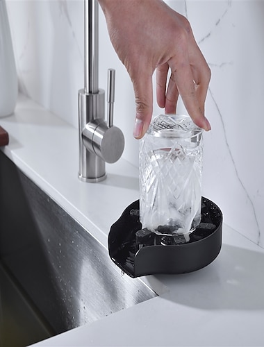  szklana płuczka ze stali nierdzewnej do zlewu kuchennego, szklana myjka do kubków do zlewu do płukania kubków czysty zlew akcesoria do mocowania butelki dla niemowląt, kieliszek do wina barowego i inne kubki