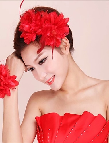  peří svatební vlásenka pokrývky hlavy svatební tanec vlasové doplňky hlava květina zápěstí nosit květina diy head flower