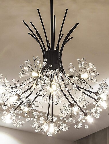  13heard moderne vuurwerk kroonluchter g4 lamp cap crystal paardebloem art kroonluchter plafondlamp in woonkamer slaapkamer en eetkamer