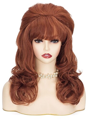  פאות קן נשיות פאה בלונדינית משנות ה-80 פאת קן ארוכה עם שובלים עבור מבוגרים פאות ליל כל הקדושים